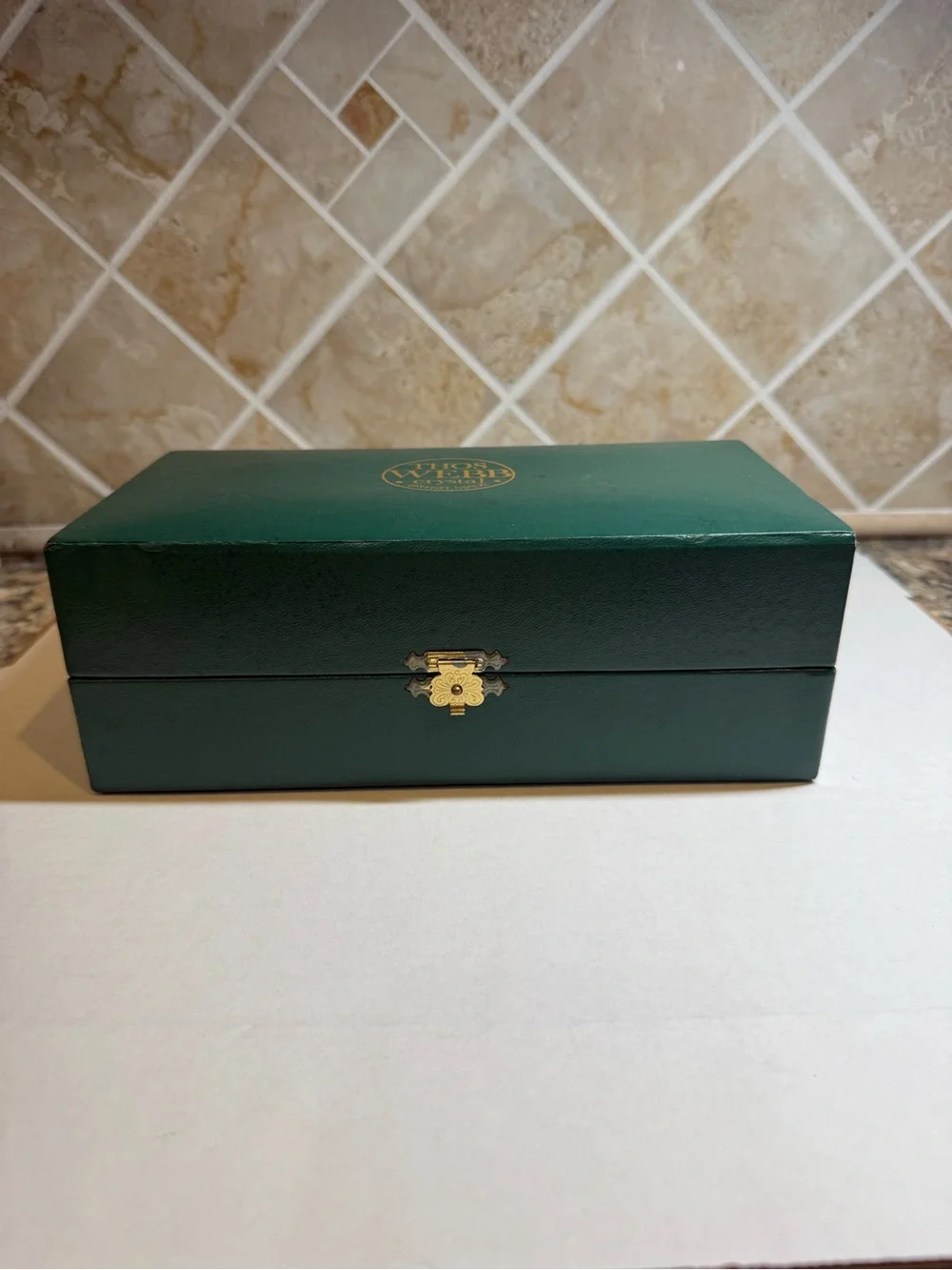 Thos Webb Crystal Cut Cordial Liqueur Glasses, pair with original box, England.
